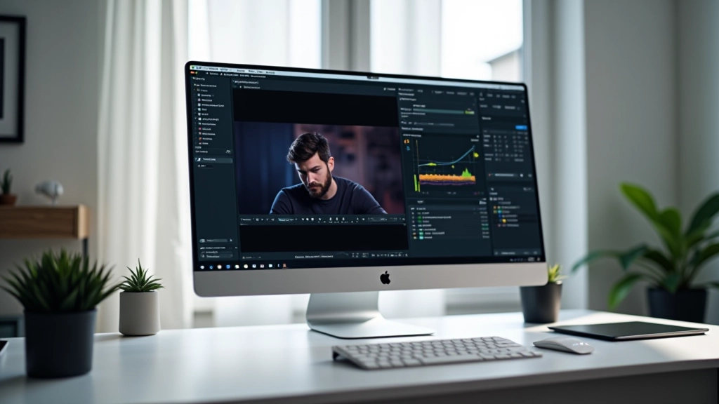 Schermo di computer mostra software di motion design con area di lavoro principale e pannello delle proprietà dei keyframe visibili