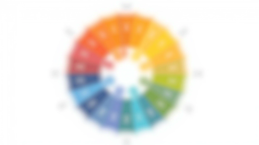 Ruota dei colori completa con frecce che mostrano armonia, contrasto e combinazioni, illustrazione scientifica chiara, layout educativo