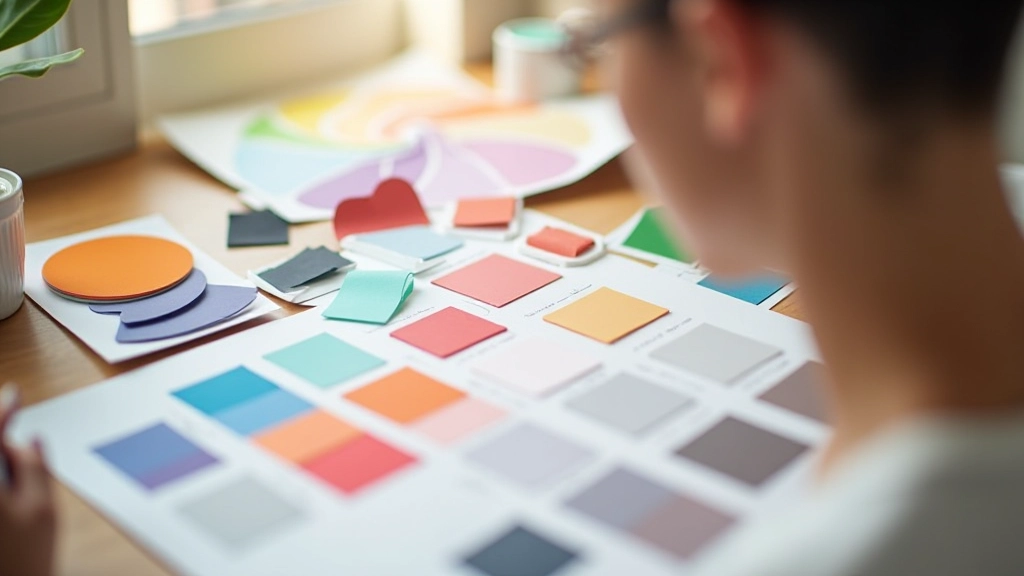 Palette di colori moderni accanto a campioni di tendenze cromatiche 2026, tavolozza con tonalità saturi e pastello