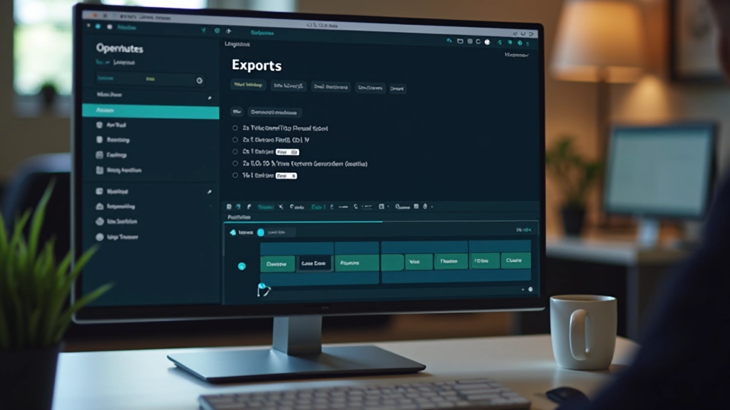 Schermata di software di editing video che mostra il menu delle impostazioni di esportazione con i parametri di rapporto di aspetto e risoluzione