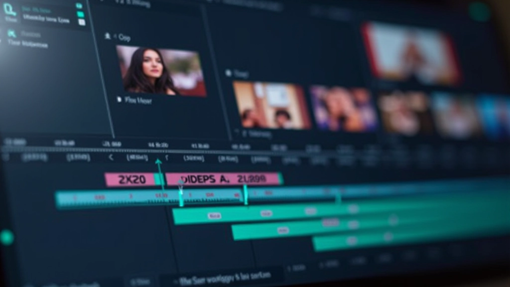 Sequenza di frame di un video che mostra transizioni fluide tra scene diverse, con indicatori di timing visibili